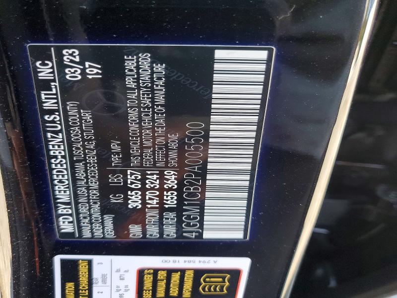 Aukcja sprzedaży 2023 Mercedes-benz Eqe Suv, vin: 4JGGM1CB2PA005500, numer aukcji: 63184096