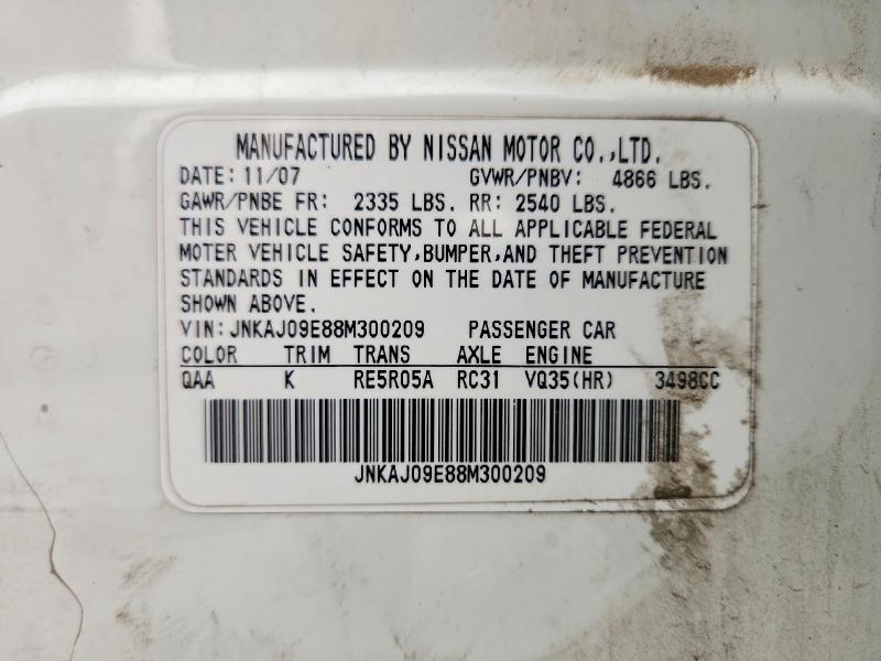 Aukcja sprzedaży 2008 Infiniti Ex35, vin: JNKAJ09E88M300209, numer aukcji: 63514116