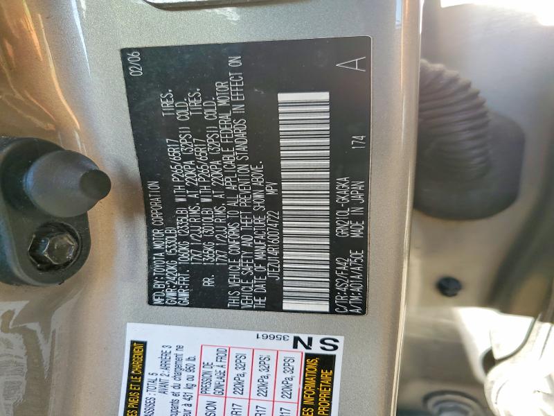 Продажа на аукционе авто 2006 Toyota 4runner, vin: JTEZU14R160074722, номер лота: 65560746