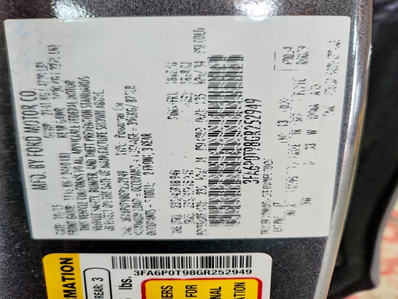 Aukcja sprzedaży 2016 Ford Fusion, vin: 3FA6P0T98GR252949, numer aukcji: 63573146