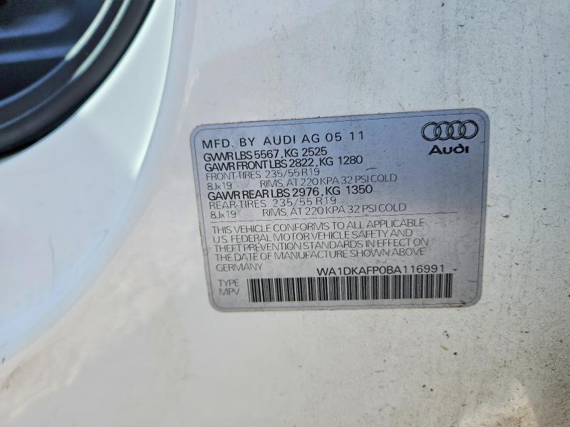 Продаж на аукціоні авто 2011 Audi Q5, vin: WA1DKAFP0BA116991, номер лоту: 66523106