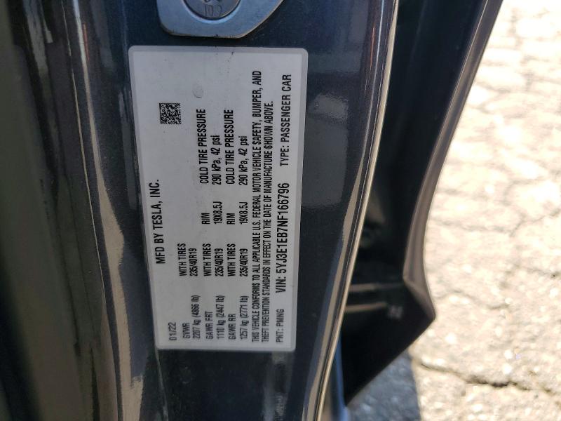 Продажа на аукционе авто 2022 Tesla Model 3, vin: 5YJ3E1EB7NF166796, номер лота: 63596996