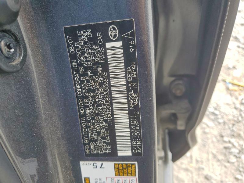 Продаж на аукціоні авто 2008 Toyota Prius, vin: JTDKB20U883306665, номер лоту: 64579566