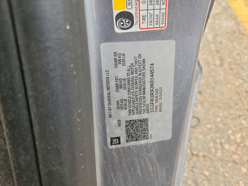 2019 Chevrolet Camaro მანქანა იყიდება აუქციონზე, vin: 1G1FB1RX2K0144574, აუქციონის ნომერი: 65168926