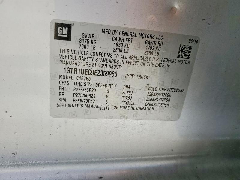 Aukcja sprzedaży 2014 Gmc Sierra, vin: 1GTR1UEC9EZ359980, numer aukcji: 65506876