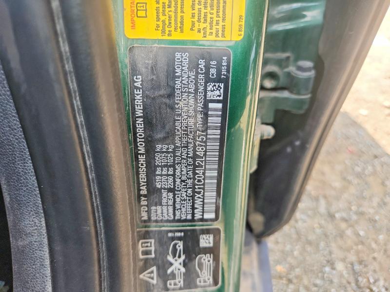 2020 Mini Cooper მანქანა იყიდება აუქციონზე, vin: WMWXJ1C04L2L48757, აუქციონის ნომერი: 64938206