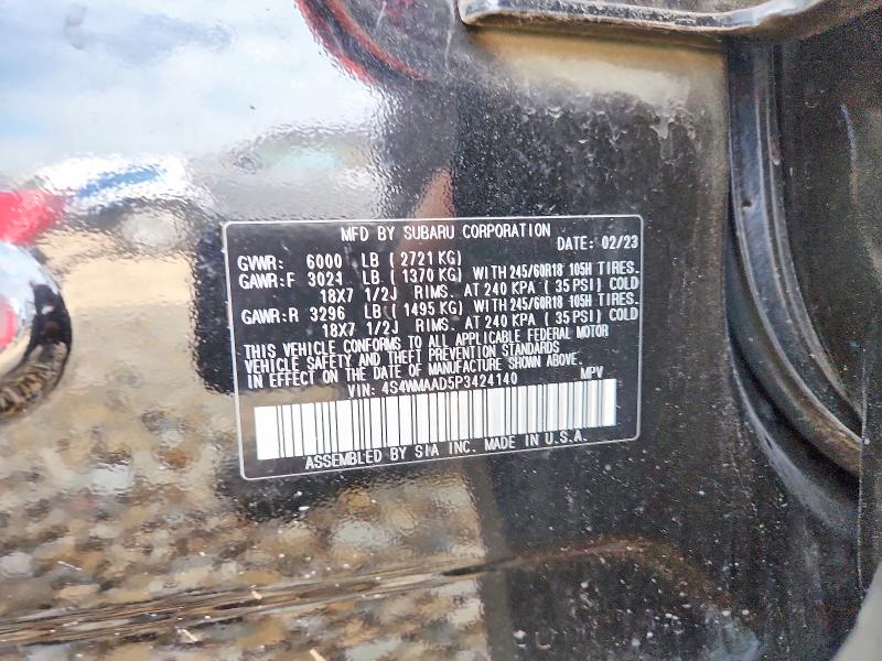 65396696 :رقم المزاد ، 4S4WMAAD5P3424140 vin ، 2023 Subaru Ascent مزاد بيع