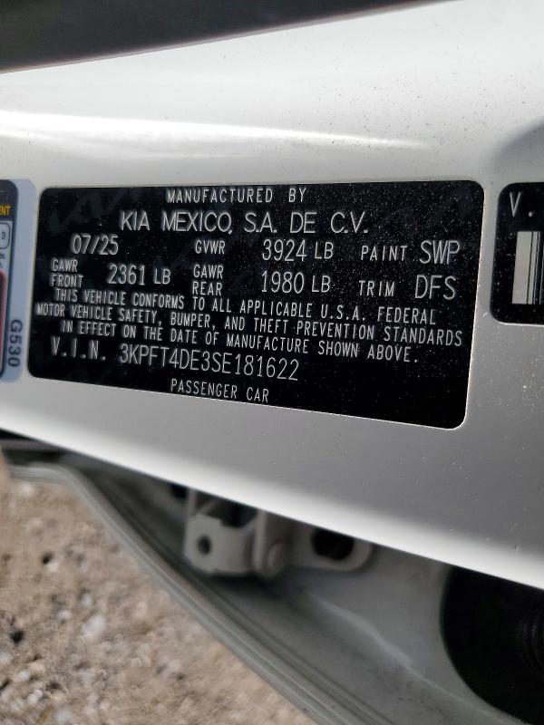 Aukcja sprzedaży 2025 Kia K4, vin: 3KPFT4DE3SE181622, numer aukcji: 66279946