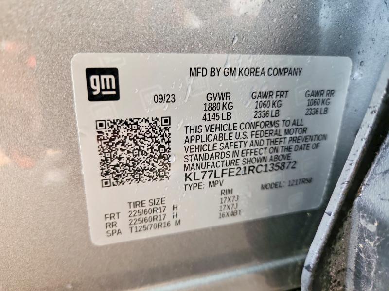 Продажа на аукционе авто 2024 Chevrolet Trax, vin: KL77LFE21RC135872, номер лота: 56268476