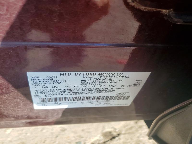 2019 Ford Edge მანქანა იყიდება აუქციონზე, vin: 2FMPK4J90KBC26601, აუქციონის ნომერი: 62976436