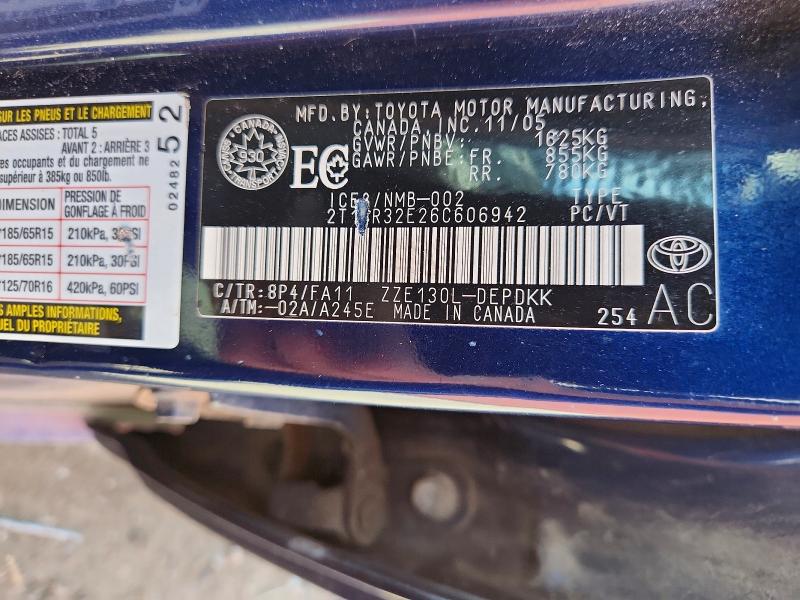 Продажа на аукционе авто 2006 Toyota Corolla, vin: 2T1BR32E26C606942, номер лота: 64965766
