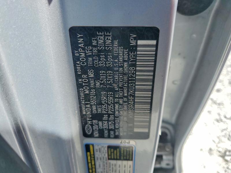 Aukcja sprzedaży 2019 Hyundai Santa Fe Xl, vin: KM8SR4HF7KU311298, numer aukcji: 65506766