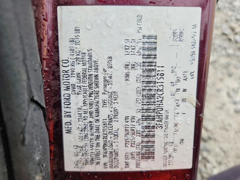 Продажа на аукционе авто 2012 Ford Fusion, vin: 3FAHP0HA2CR315811, номер лота: 64502916