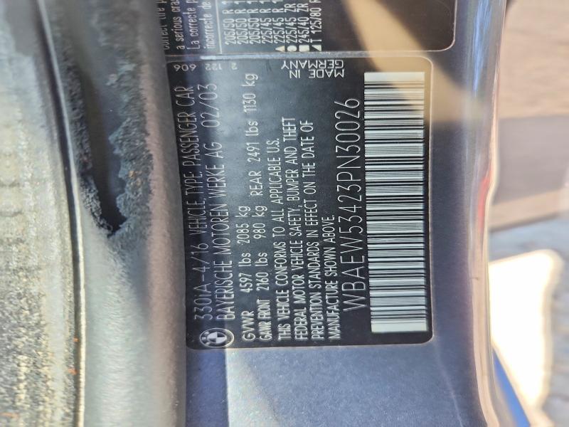 64597786 :رقم المزاد ، WBAEW53423PN30026 vin ، 2003 Bmw 330 مزاد بيع