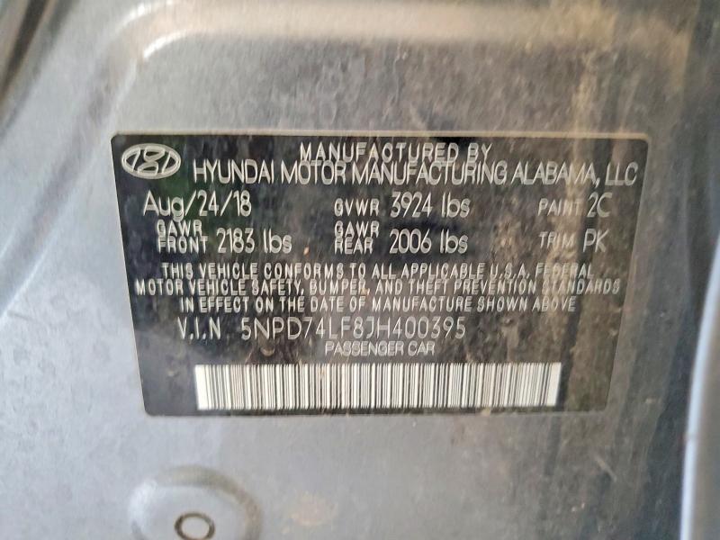 Продажа на аукционе авто 2018 Hyundai Elantra, vin: 5NPD74LF8JH400395, номер лота: 66977166