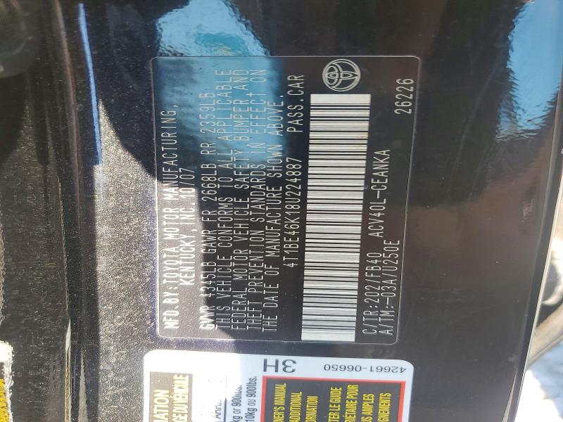 65008116 :رقم المزاد ، 4T1BE46K18U224887 vin ، 2008 Toyota Camry مزاد بيع