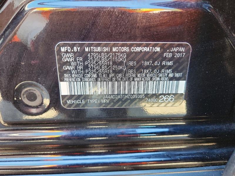 Aukcja sprzedaży 2017 Mitsubishi Outlander, vin: JA4AD2A31HZ039355, numer aukcji: 66172096