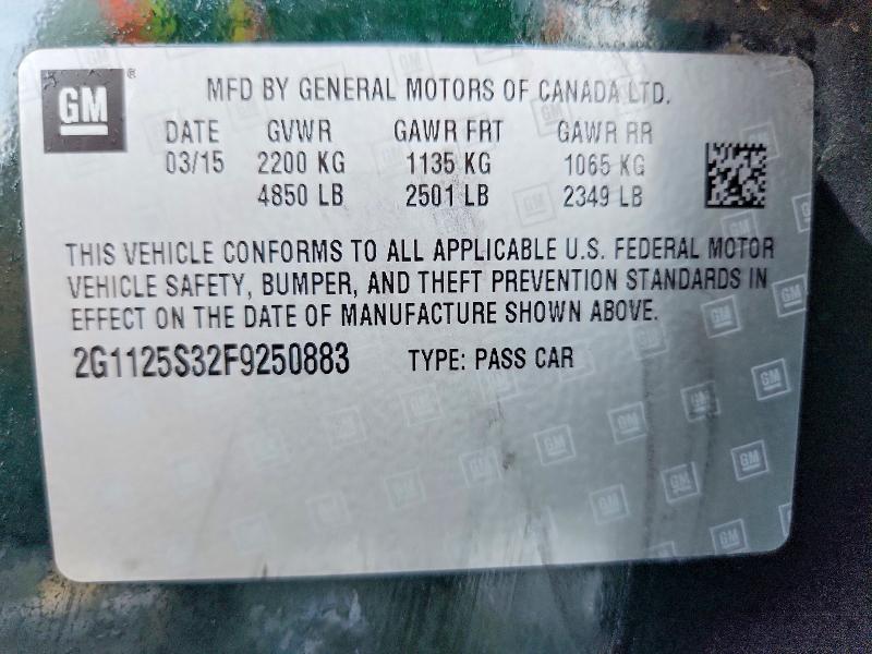 Aukcja sprzedaży 2015 Chevrolet Impala, vin: 2G1125S32F9250883, numer aukcji: 66564096
