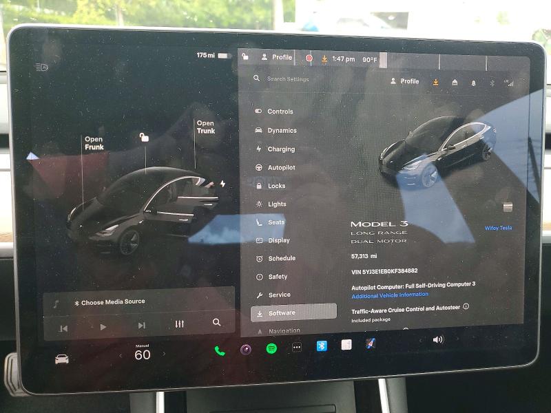 63446536 :رقم المزاد ، 5YJ3E1EB0KF384882 vin ، 2019 Tesla Model 3 مزاد بيع