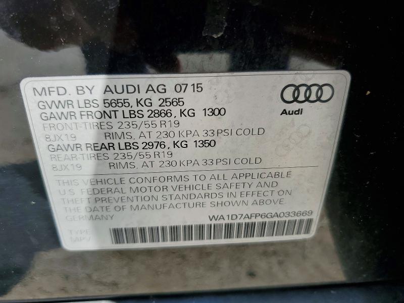 Aukcja sprzedaży 2016 Audi Q5, vin: WA1D7AFP6GA033669, numer aukcji: 63709646