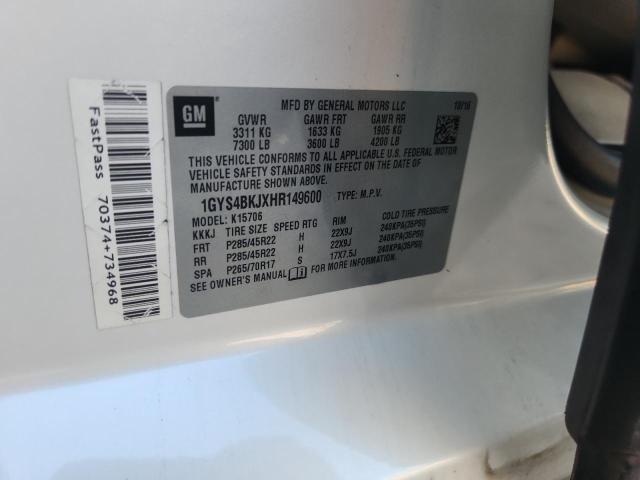 65289116 :رقم المزاد ، 1GYS4BKJXHR149600 vin ، 2017 Cadillac Escalade مزاد بيع