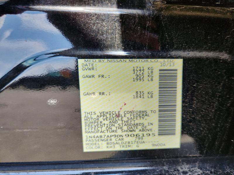 Продажа на аукционе авто 2013 Nissan Sentra, vin: 1N4AB7AP9DN906195, номер лота: 63779096