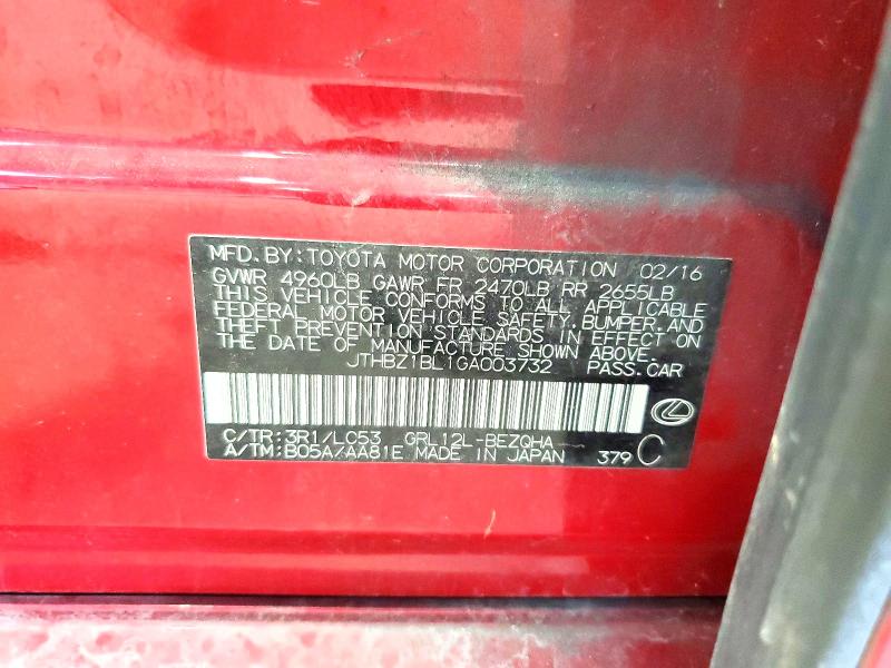 Aukcja sprzedaży 2016 Lexus Gs 350, vin: JTHBZ1BL1GA003732, numer aukcji: 66273076