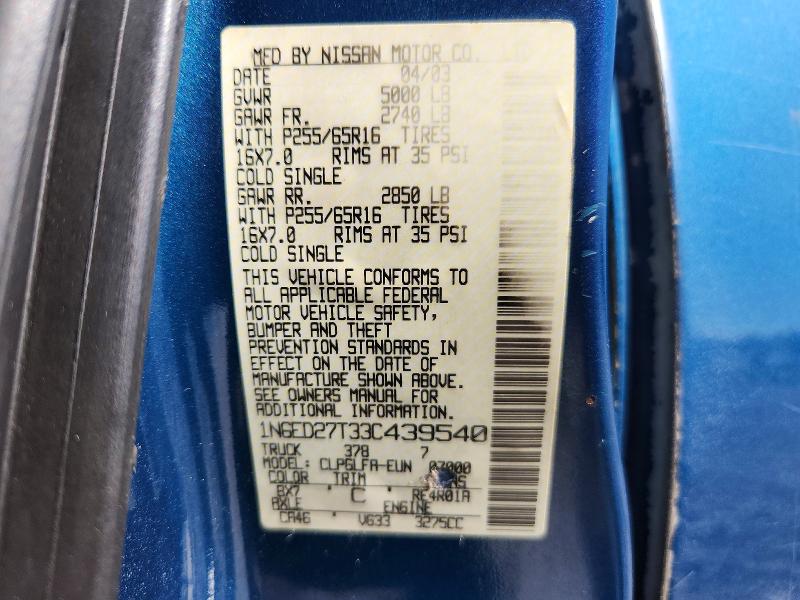 Продажа на аукционе авто 2003 Nissan Frontier, vin: 1N6ED27T33C439540, номер лота: 66408266