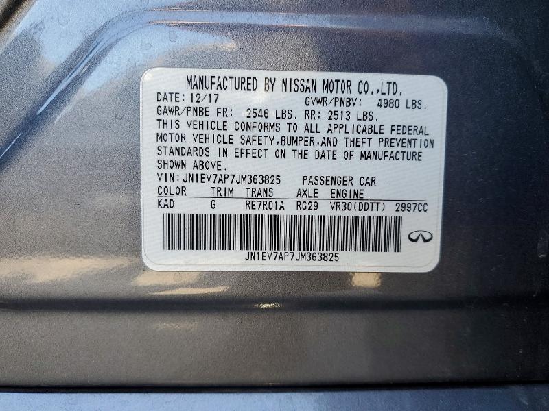 Aukcja sprzedaży 2018 Infiniti Q50, vin: JN1EV7AP7JM363825, numer aukcji: 64250646