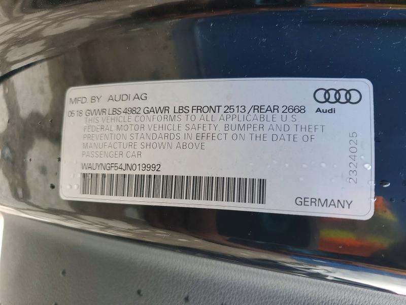 Aukcja sprzedaży 2018 Audi A5, vin: WAUYNGF54JN019992, numer aukcji: 64974616