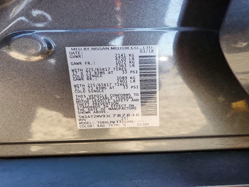 Продажа на аукционе авто 2018 Nissan Rogue, vin: 5N1AT2MV9JC787846, номер лота: 65358826