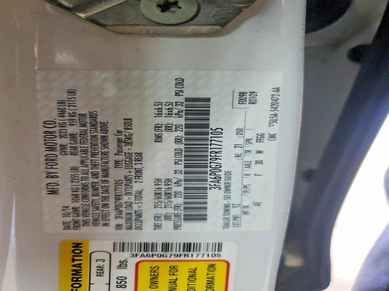 2015 Ford Fusion მანქანა იყიდება აუქციონზე, vin: 3FA6P0G79FR177105, აუქციონის ნომერი: 63574816