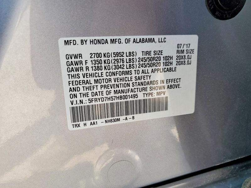 Продажа на аукционе авто 2017 Acura Mdx, vin: 5FRYD7H57HB001495, номер лота: 64752336