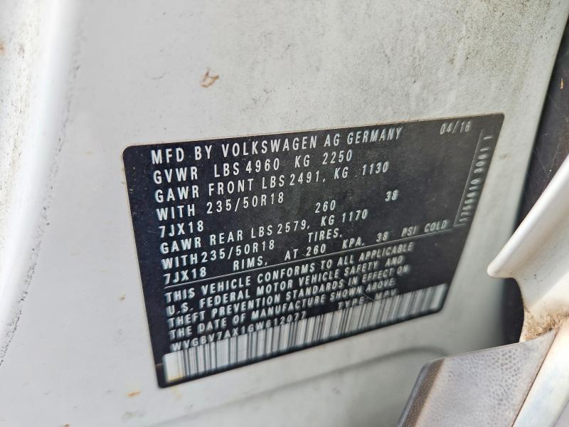 Aukcja sprzedaży 2016 Volkswagen Tiguan, vin: WVGBV7AX1GW612077, numer aukcji: 63475206