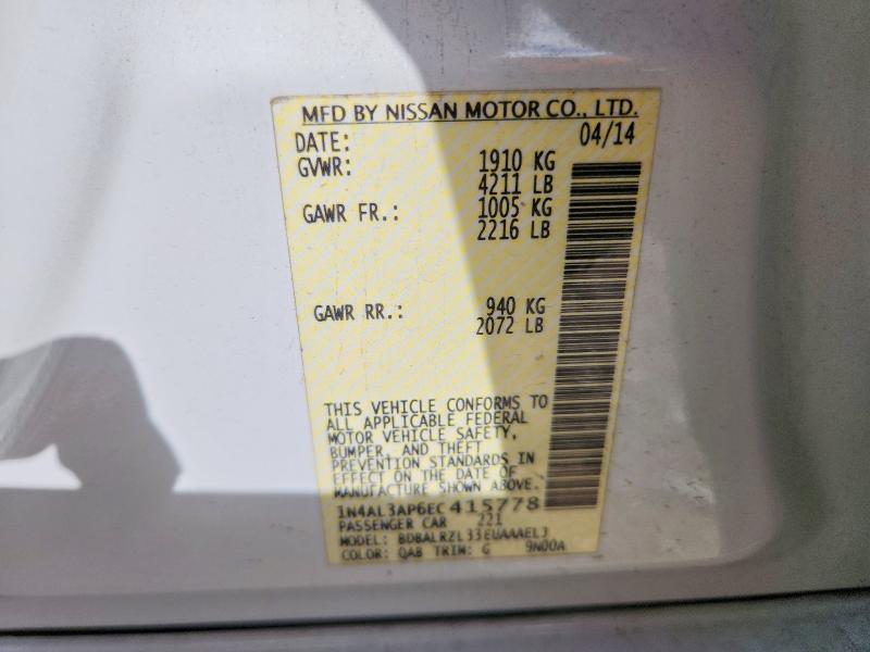 Продажа на аукционе авто 2014 Nissan Altima, vin: 1N4AL3AP6EC415778, номер лота: 64427326