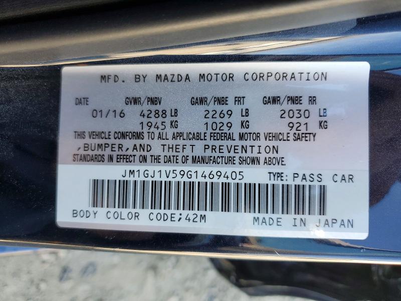 65457516 :رقم المزاد ، JM1GJ1V59G1469405 vin ، 2016 Mazda 6 مزاد بيع