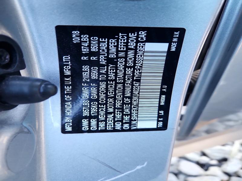 Aukcja sprzedaży 2019 Honda Civic, vin: SHHFK7H63KU402247, numer aukcji: 66097706