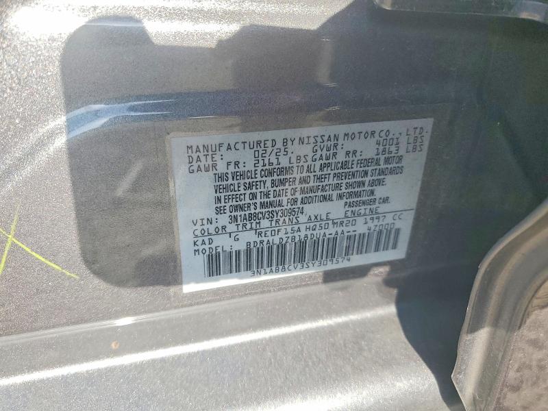 Aukcja sprzedaży 2025 Nissan Sentra, vin: 3N1AB8CV3SY309574, numer aukcji: 64666616