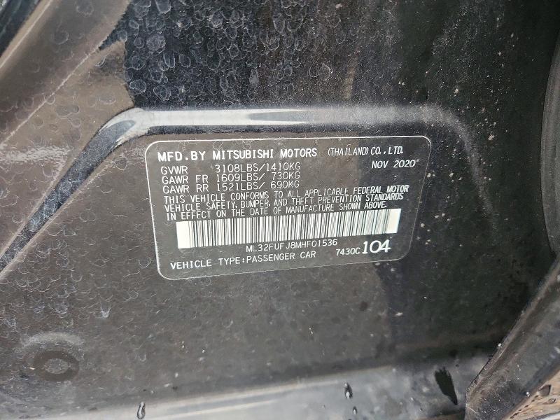 65016406 :رقم المزاد ، ML32FUFJ8MHF01536 vin ، 2021 Mitsubishi Mirage مزاد بيع