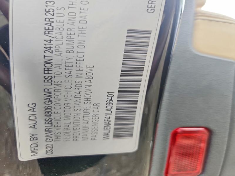 Auction sale of the 2020 Audi A4, vin: WAUENAF41LA066401, lot number: 66088066