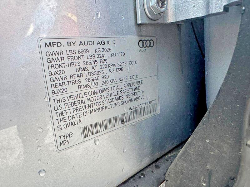 Aukcja sprzedaży 2018 Audi Q7, vin: WA1VAAF71JD019111, numer aukcji: 63438316