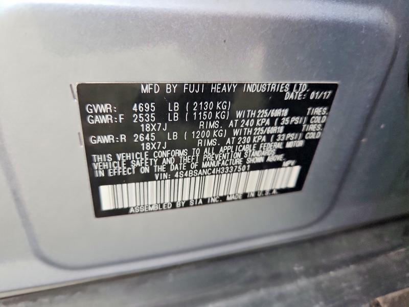 66806486 :رقم المزاد ، 4S4BSANC4H3337501 vin ، 2017 Subaru Outback مزاد بيع