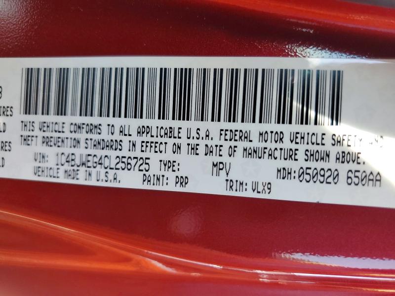 64671326 :رقم المزاد ، 1C4BJWEG4CL256725 vin ، 2012 Jeep Wrangler Unlimited مزاد بيع