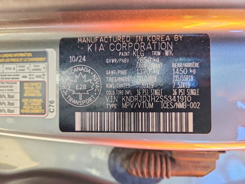 2025 Kia Sorento მანქანა იყიდება აუქციონზე, vin: KNDRJDJH2S5341910, აუქციონის ნომერი: 61894296