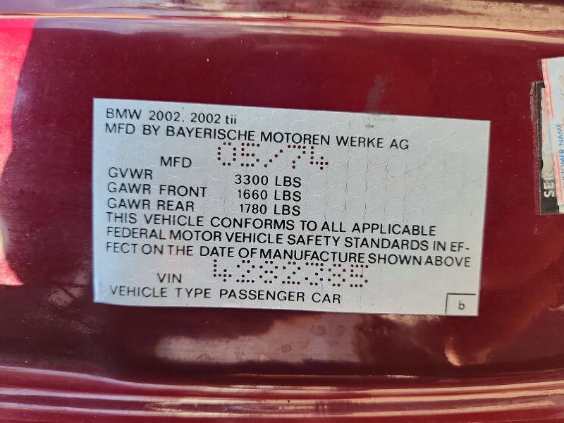 Продажа на аукционе авто 1974 Bmw 2002, vin: 4282385, номер лота: 65271456