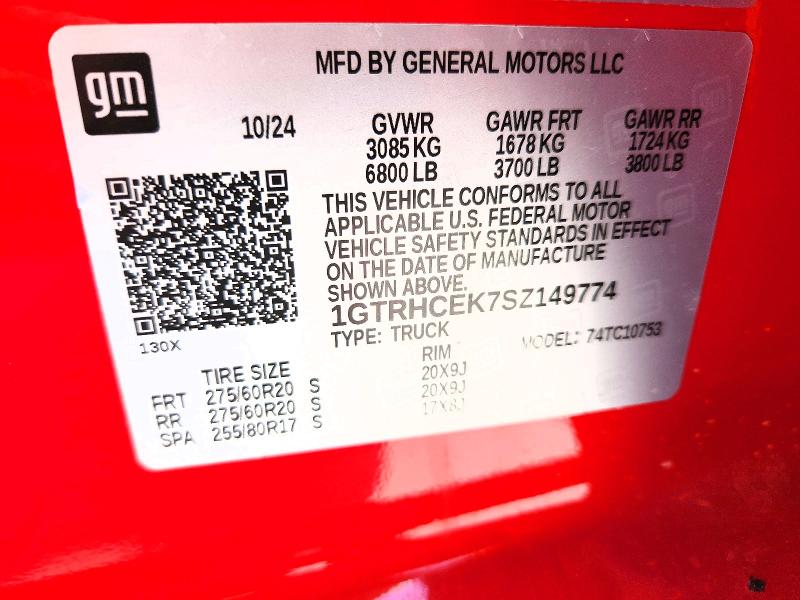 Продажа на аукционе авто 2025 Gmc Sierra, vin: 1GTRHCEK7SZ149774, номер лота: 64288546