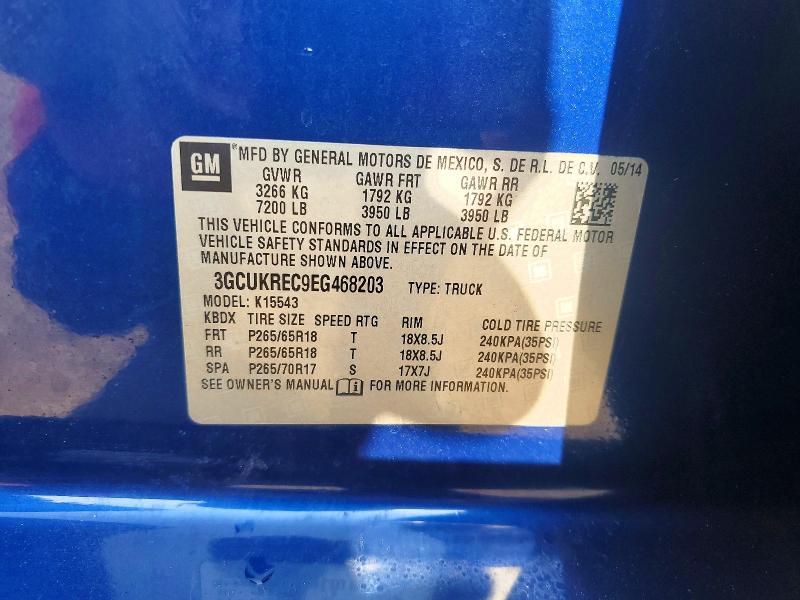 64148326 :رقم المزاد ، 3GCUKREC9EG468203 vin ، 2014 Chevrolet Silverado مزاد بيع