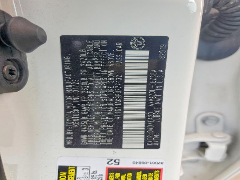 66549976 :رقم المزاد ، 4T1G11AK9PU777132 vin ، 2023 Toyota Camry مزاد بيع