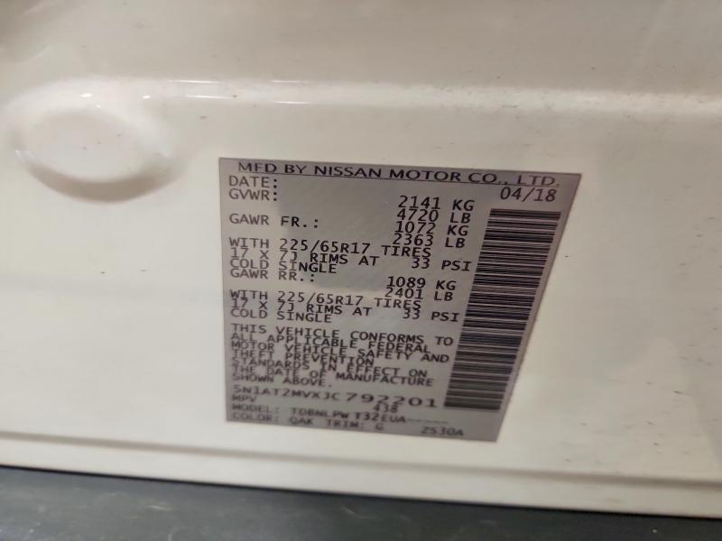 Продажа на аукционе авто 2018 Nissan Rogue, vin: 5N1AT2MVXJC792201, номер лота: 65017656