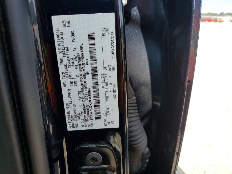 Продажа на аукционе авто 2024 Ford F150, vin: 1FTFW3LDXRFA50097, номер лота: 65179996